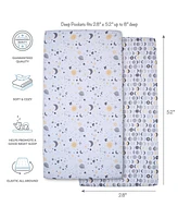 Bedtime Originals Celestial Moon/Stars 2-Pack Fitted Crib/Toddler Sheet Set