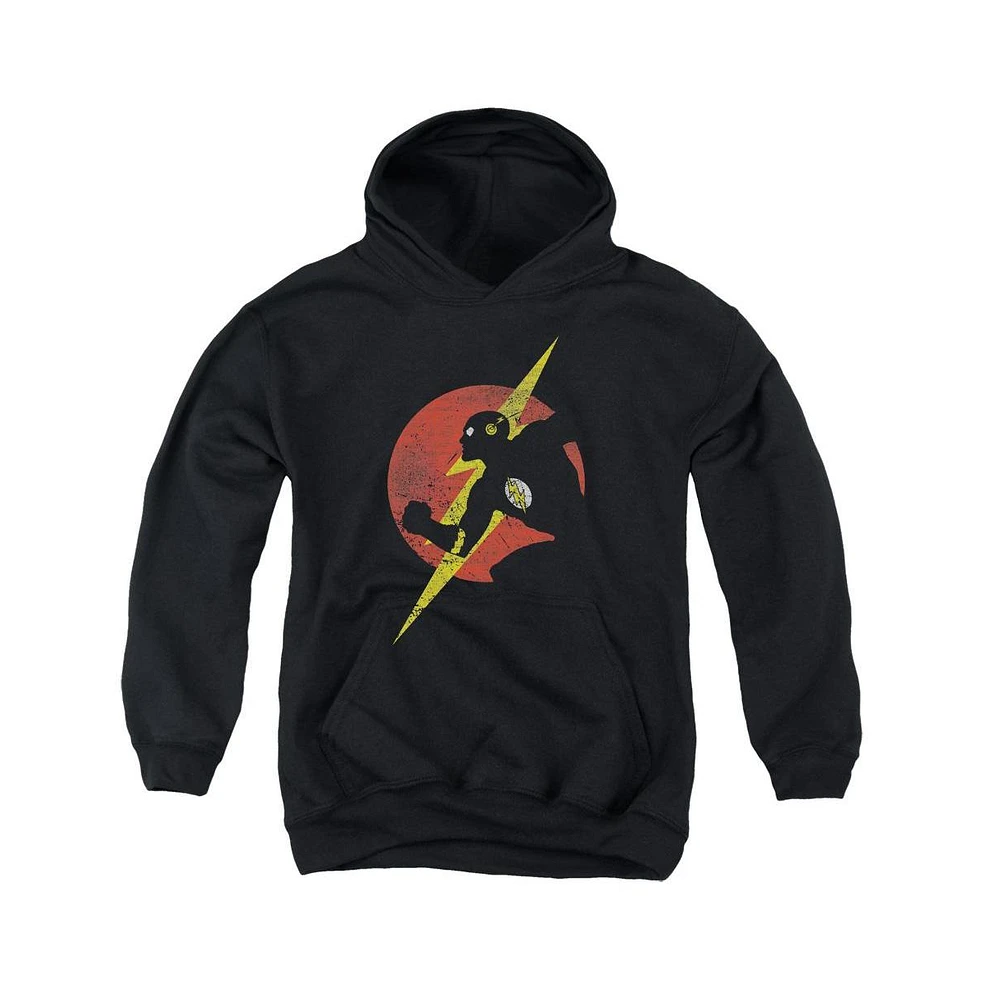 Justice League Boys of America Youth Flash Symbol Knockout Pull Over Hoodie / Hooded Sweatshirt