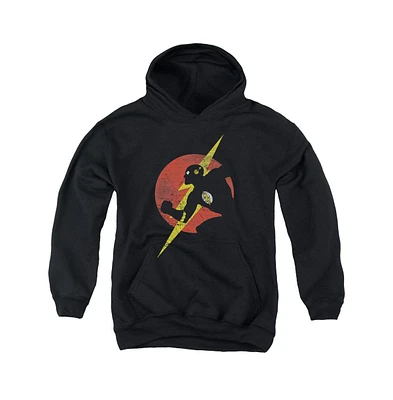 Justice League Boys of America Youth Flash Symbol Knockout Pull Over Hoodie / Hooded Sweatshirt