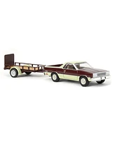 Greenlight 1/64 Chevrolet El Camino, Maroon, with Utility Trailer, Hitch & Tow