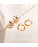 The Lovery Croissant Hoop Earrings 14K Gold