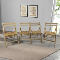 Streamdale Furniture Furniture Slatted Wood Folding Special Event Chair, Set Of 4, Folding Chair, Foldable