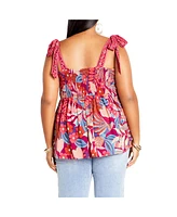 City Chic Women's Paradiso Print Top