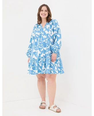 FatFace Plus Size Amy Med Geo Dress