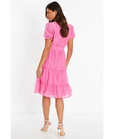 Quiz Women's Textured Woven Frill Detail Skater Dress