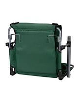 Stansport Tubular Frame Folding Stadium Seat with Arms - Green/Tan