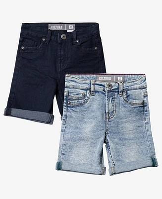 Cultura Toddler Boys Roll-Up Denim Shorts 2-Pack