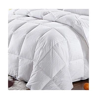 Egyptian Linens Goose Down Comforter – Light-Medium Fill Weight (Stripe), Oversize Queen