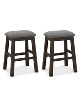 Sugift 2 Piece 24.5 Inch Counter Height Bar Stool Set with Padded Seat