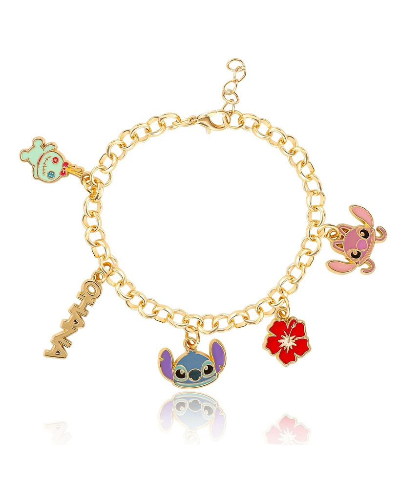 Disney Lilo and Stitch Fashion Stitch Charm Bracelet, 7+1'' Chain