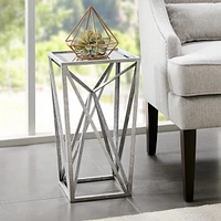 Streamdale Furniture Zee Silver Angular Mirror Accent Table