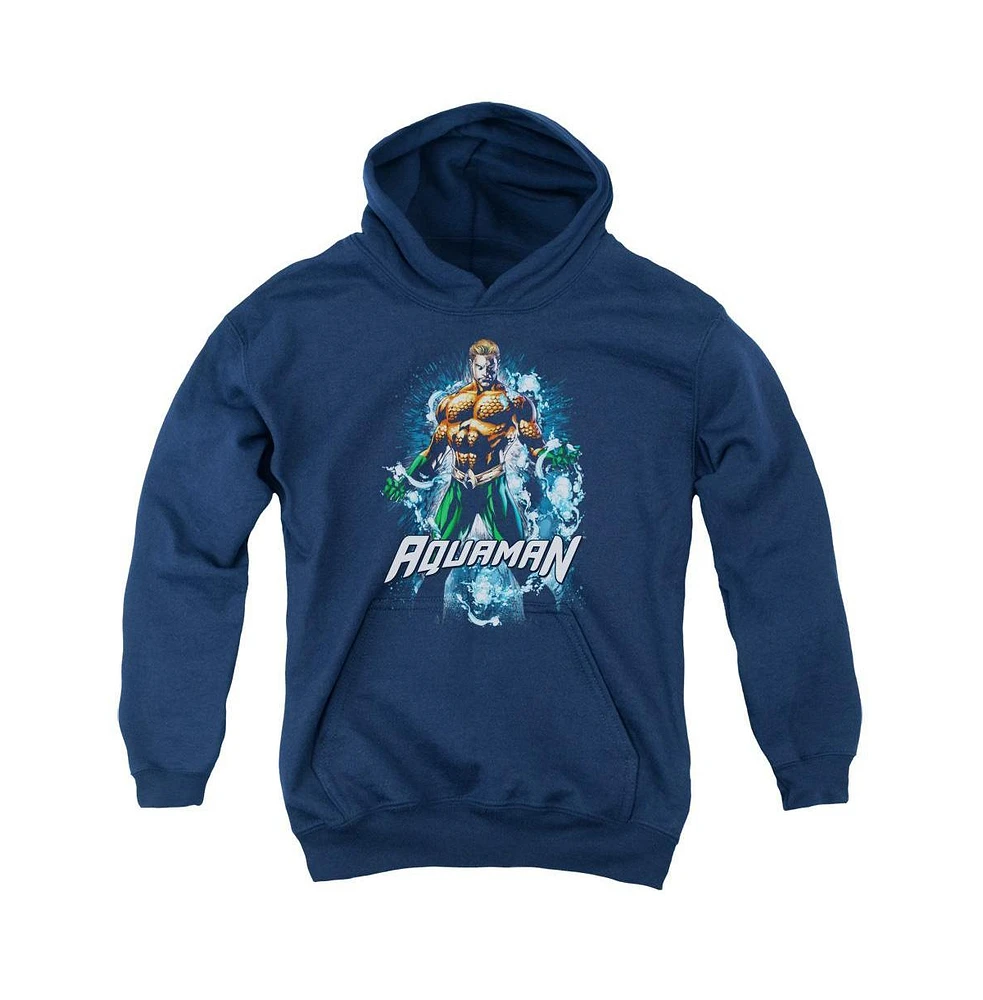 Justice League Boys of America Youth Water Powers Pull Over Hoodie / Hooded Sweatshirt