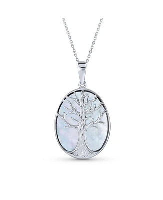 Bling Jewelry Large Oval Wishing Tree Family Tree Of Life Pendant Necklace Western Jewelry Sterling Silver