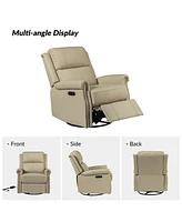 Chapas Transitional Genuine Leather Power Recliner