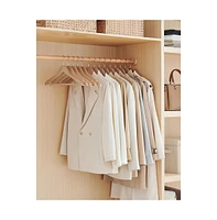 Slickblue Wooden Hangers Pack, Coat Hangers, Non-Slip, 360° Swivel Hooks, for Jackets, Shirts, Coats