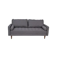 Emma+Oliver Holden Upholstered Mid-Century Modern Pocket Spring Sofa With Wooden Legs And Removable Back Cushions