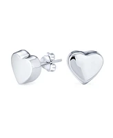 Bling Jewelry Abc Initial Monogram Simple Love Heart Shaped Stud Earrings For Women Sterling Silver