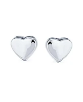 Bling Jewelry Abc Initial Monogram Simple Love Heart Shaped Stud Earrings For Women Sterling Silver