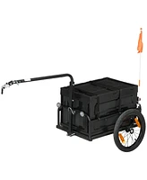 Aosom Bike Trailer Wagon with Removable Storage Box, No Bottom