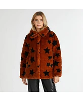 Nvlt Women's Star Print Faux Fur Polyfill Puffer