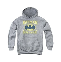 Batman Boys Youth Dark Knight Jersey Pull Over Hoodie / Hooded Sweatshirt