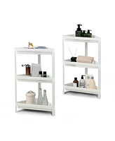 Sugift 2 Pack 3-Tier Detachable Floor Corner Shower Shelf with Drainage Holes