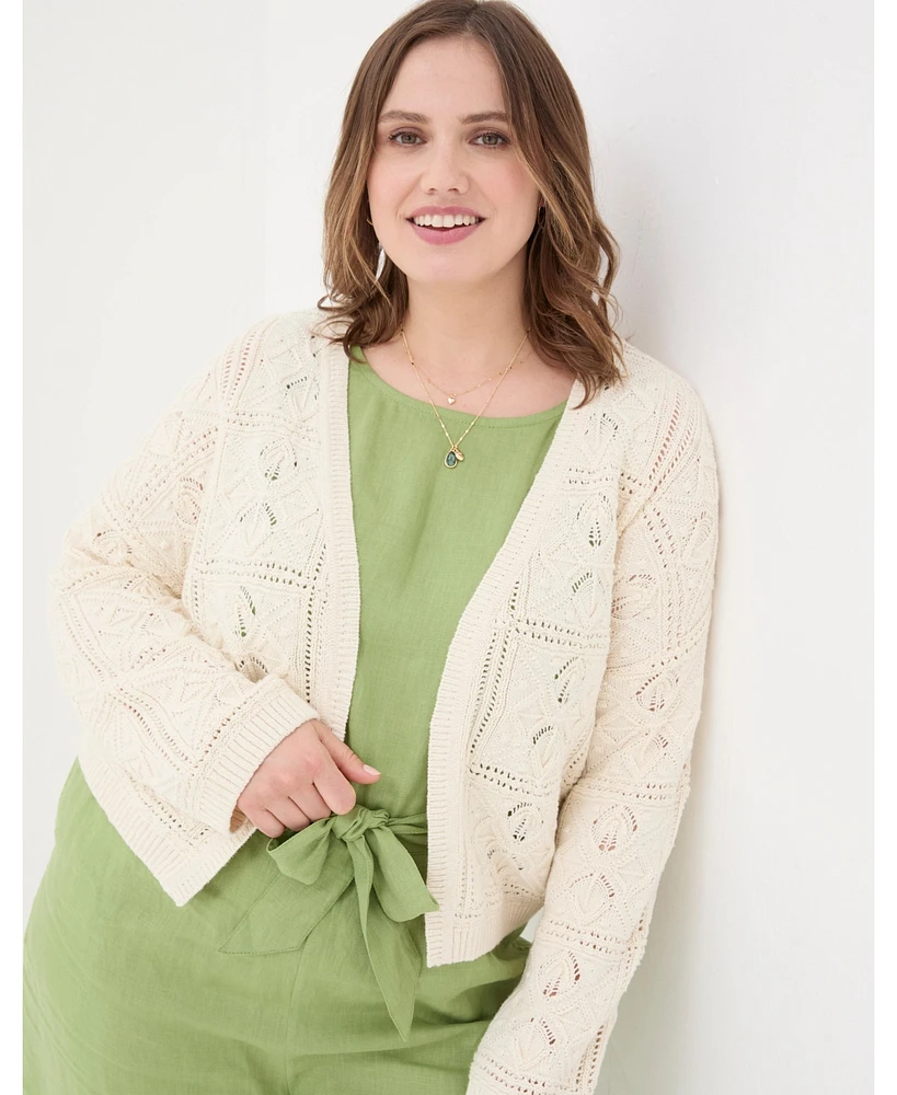 FatFace Plus Size Annabelle Patchwork Cardigan