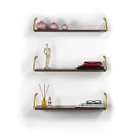 Altai Floating Wall Decor Wall Mounted Rustic Decorative Hanging Metal Bracket Triple Shelves