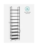 Slickblue Shoe Rack, 10 Tier Shelf, Storage Organizer, Space-saving