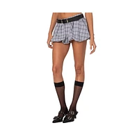 Edikted Women's Plaid bubble micro skort