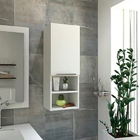 Streamdale Furniture Mila Bathroom Cabinet, Two Internal Shelves, Two External Shelves, Single Door - White