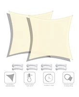 2 Pack 18x18 Ft 97% Uv Block Square Sun Shade Sail Hdpe Canopy Patio Park Deck