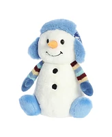 Aurora Small Land of Lils Aspen Snowman Holiday Festive Plush Toy White 8.5"