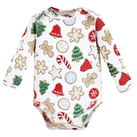 Touched by Nature Infant Unisex Organic Cotton Long-Sleeve Bodysuits, Neutral Woodland