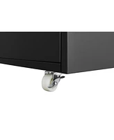 Office Furniture Copier Cabinet Black 2 Door Steel Copier Stand Mobile Pedestal File Printer Stand