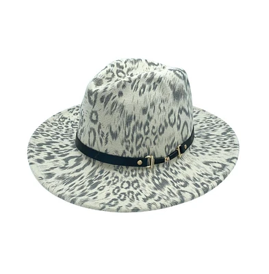 Headbands of Hope Women's Serena Felt Fedora - Grey Leopard