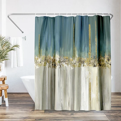 71x74 Abstract Shower Curtain - Shine A Light by Pi Creative Art