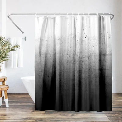 Americanflat 71x74 Shower Curtain - Black Ombre by Emanuela Carratoni