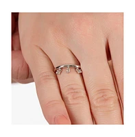 Lucy Quartermaine Tri Skinny Drip ring with white Topaz T