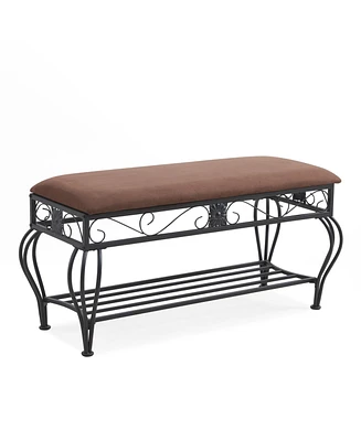 Streamdale Furniture Industrial Shoe Rack Bench for Small Spaces