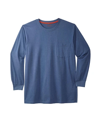 Boulder Creek Big & Tall by KingSize Heavyweight Crewneck Long-Sleeve Pocket T-Shirt