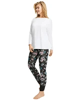 Ellos Women's Rib Trim Sleep Leggings