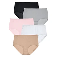 Comfort Choice Plus Full Coverage Nylon Brief 5-Pack