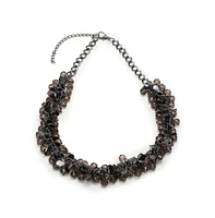 Sohi Women's Silver Cluster Collar Necklace