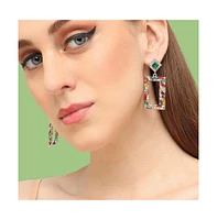 Sohi Women's Pink Regal Drop Earrings