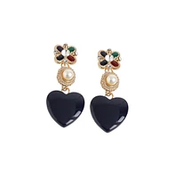 Sohi Women's Royal Heart Drop Earrings