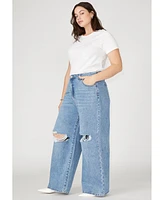 Eloquii Women's The Yvette Rigid Wide Leg Jean