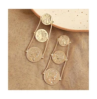 Sohi Women's Gold Coin Drop Earrings