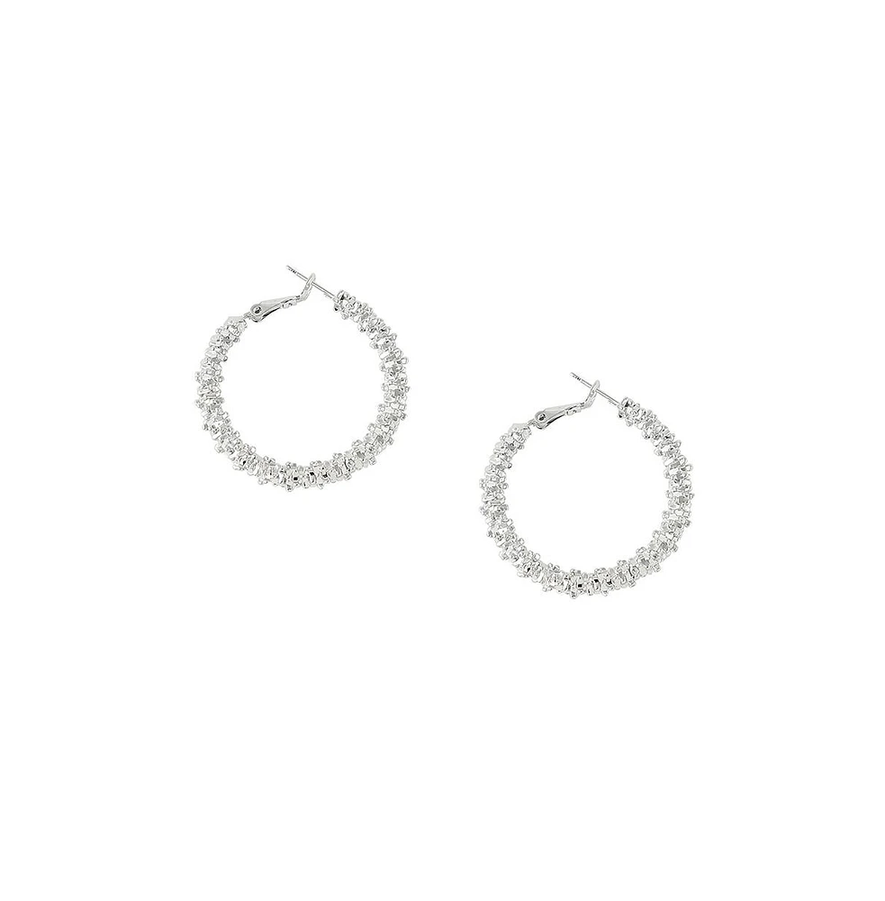 Sohi Women's Frosted Hoop Earrings