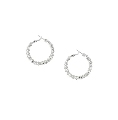 Sohi Women's Frosted Hoop Earrings